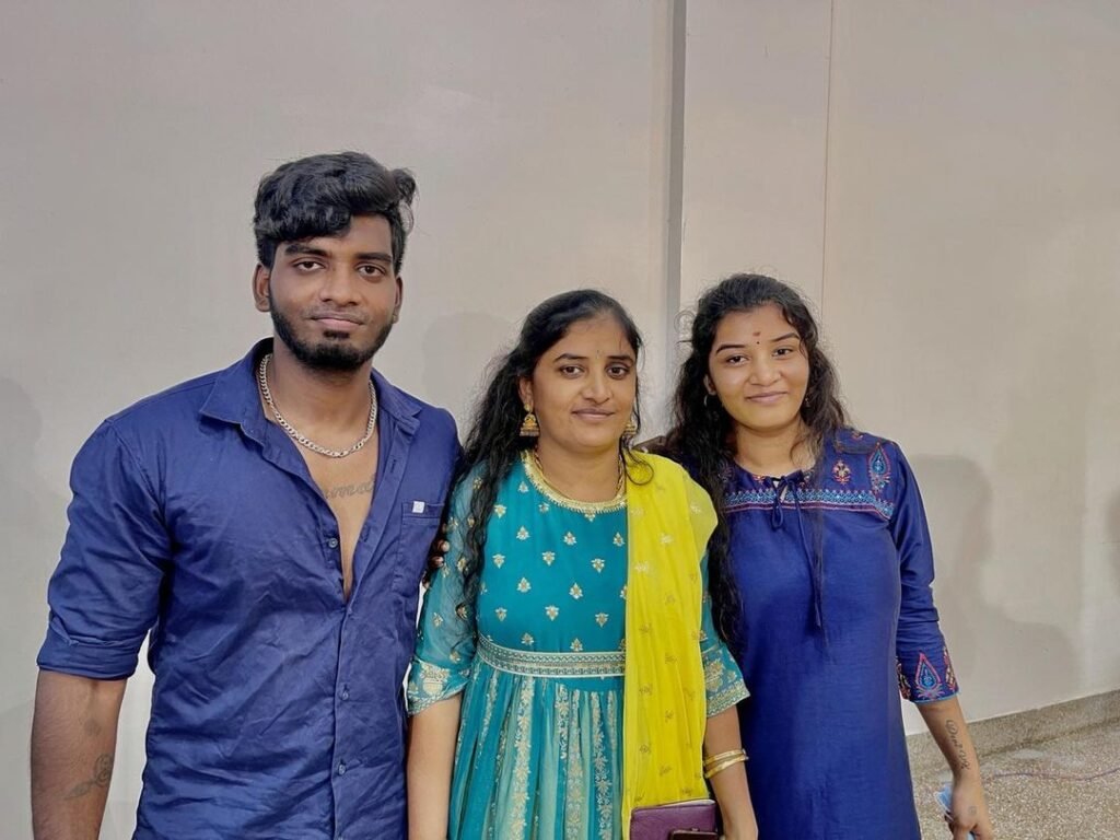Dhanalakshmi  with her Mother and Brother